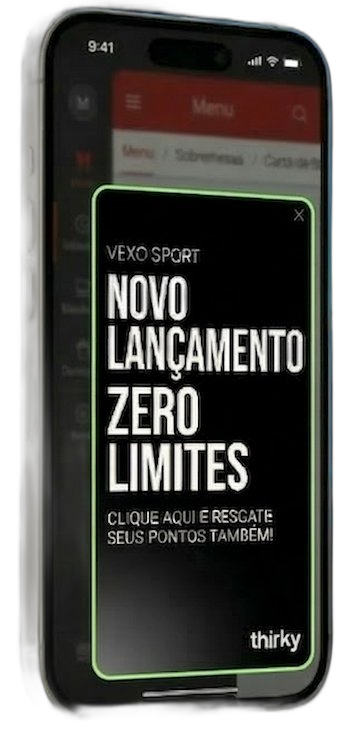 Formato Pop-up — tela cheia ao abrir o cardápio